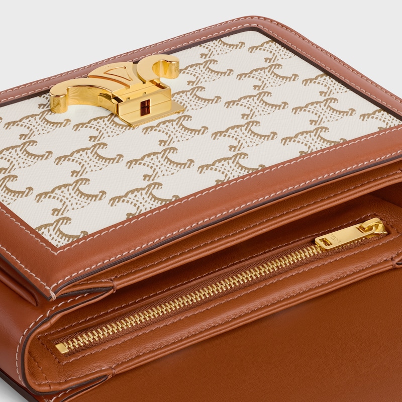 teen triomphe bag in triomphe canvas and calfskin