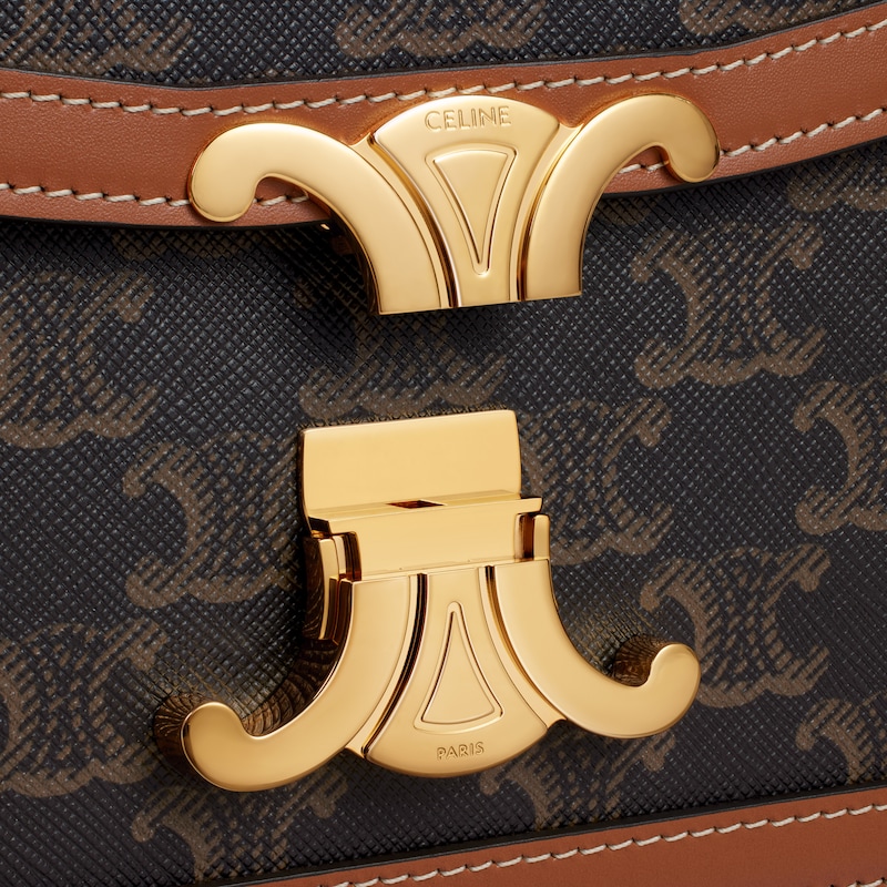 teen triomphe bag in triomphe canvas and calfskin