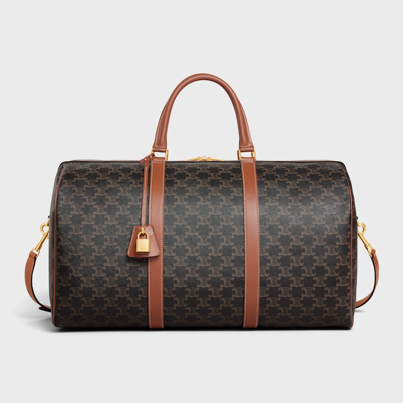 large travel bag in triomphe canvas and calfskin