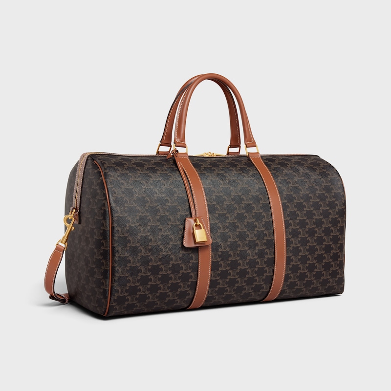 large travel bag in triomphe canvas and calfskin