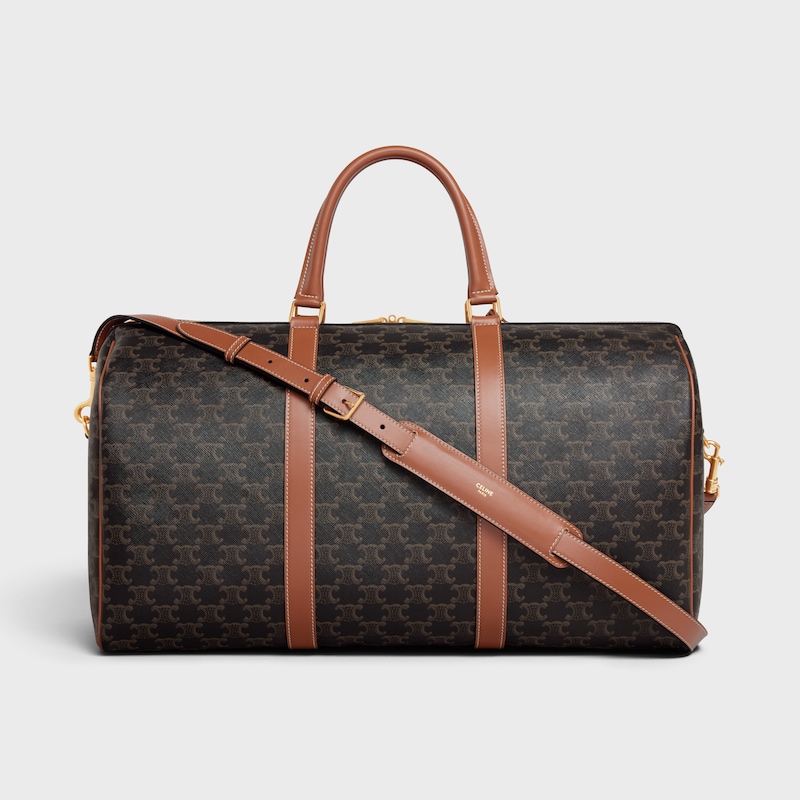 large travel bag in triomphe canvas and calfskin