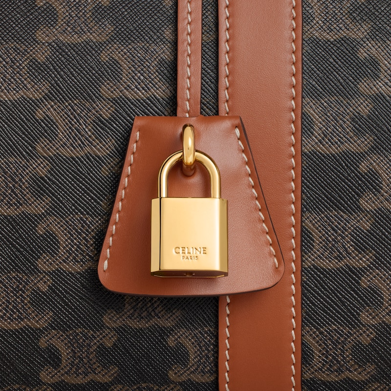 large travel bag in triomphe canvas and calfskin