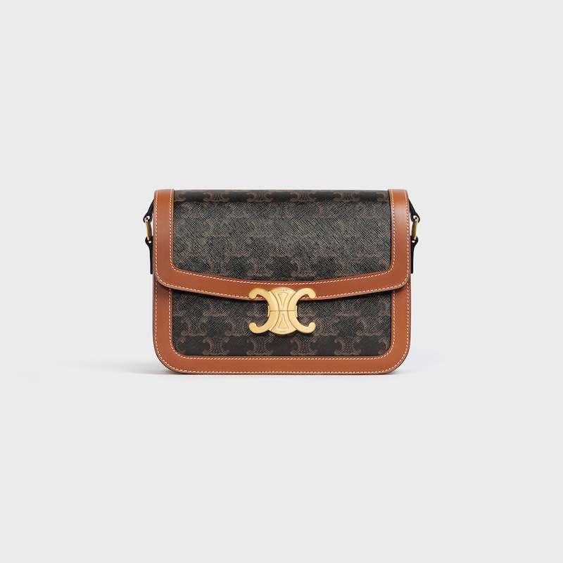 classique triomphe bag in triomphe canvas and calfskin