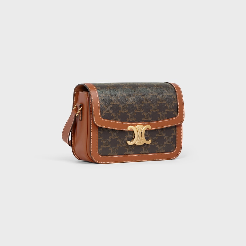classique triomphe bag in triomphe canvas and calfskin