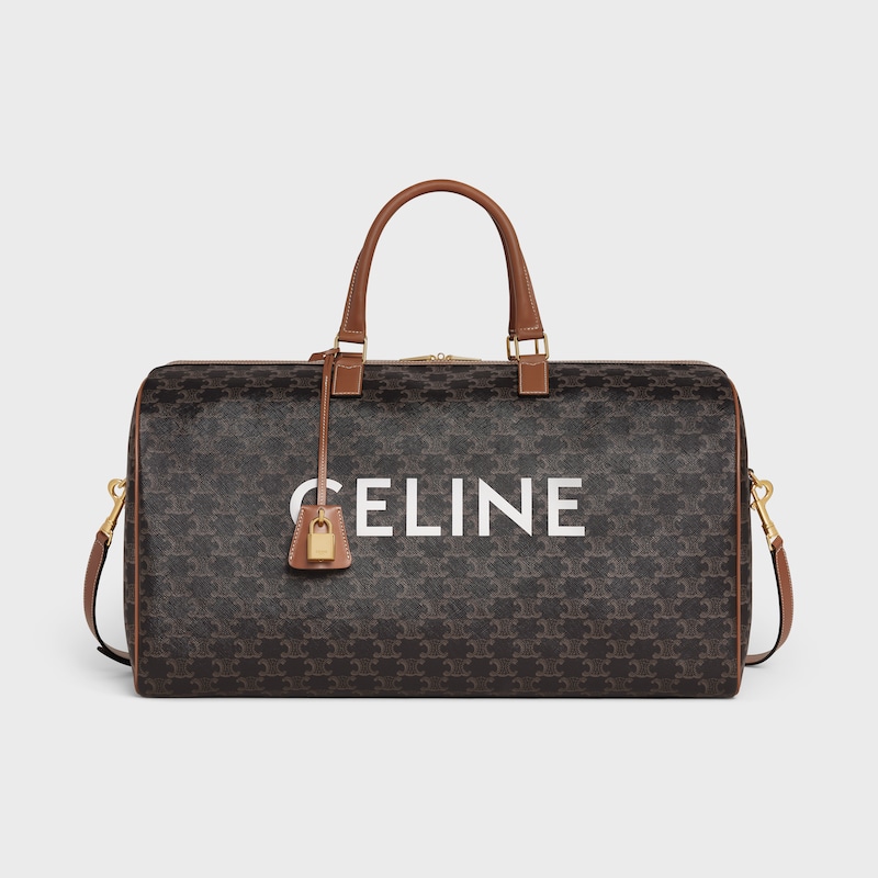 large travel bag in triomphe canvas with celine print