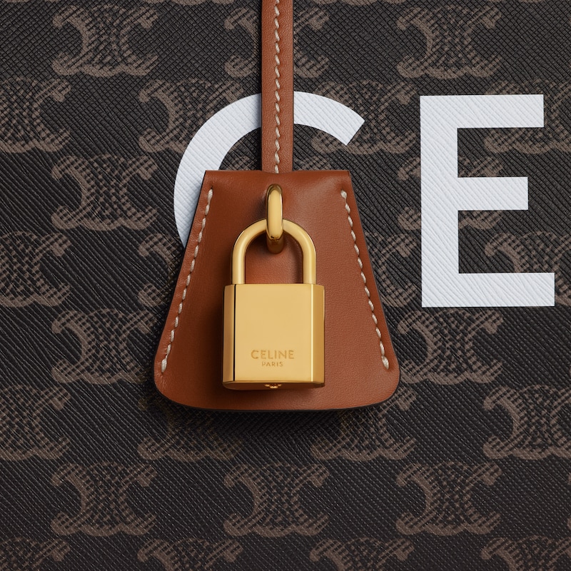 large travel bag in triomphe canvas with celine print