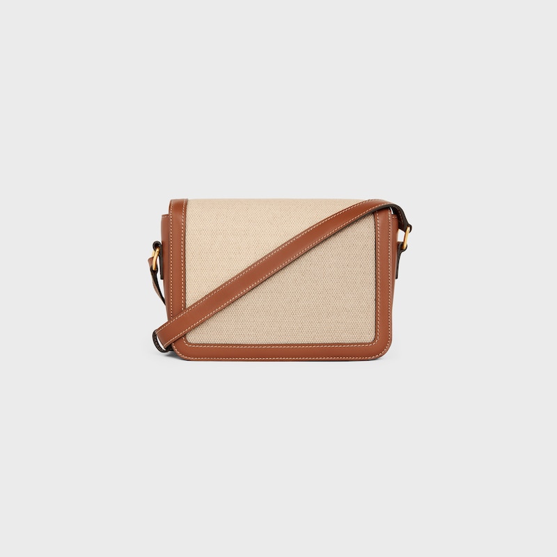 teen triomphe bag in textile and calfskin