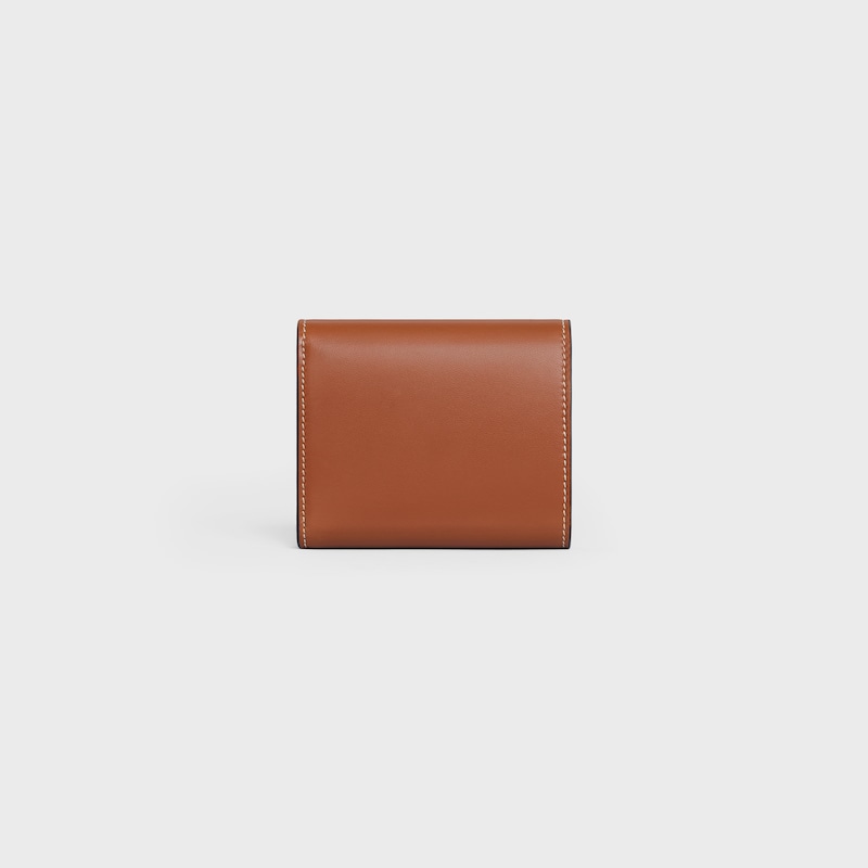 small flap wallet triomphe in shiny smooth lambskin