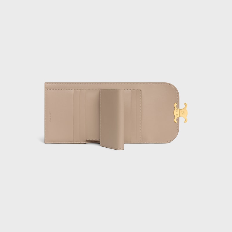 small flap wallet triomphe in shiny calfskin