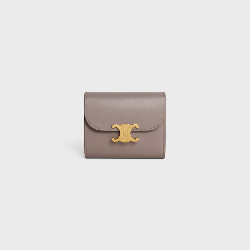 small flap wallet triomphe in shiny calfskin