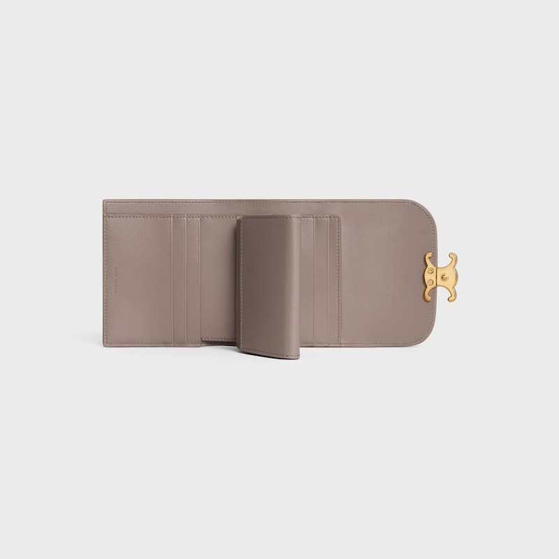small flap wallet triomphe in shiny calfskin