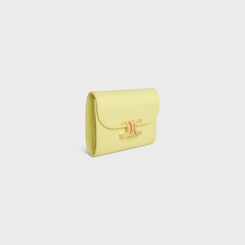 small flap wallet triomphe in shiny calfskin