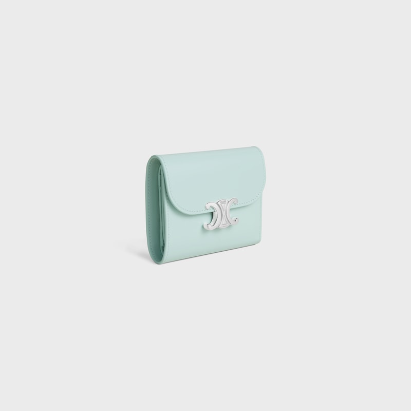 small flap wallet triomphe in shiny calfskin