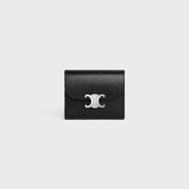 small flap wallet triomphe in shiny calfskin