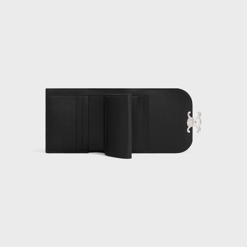 small flap wallet triomphe in shiny calfskin