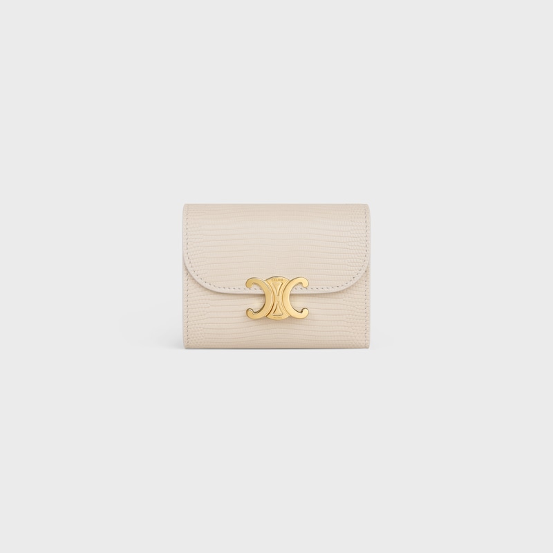 small flap wallet triomphe in lizard