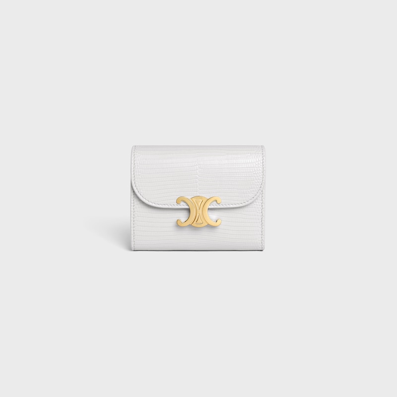 small flap wallet triomphe in lizard