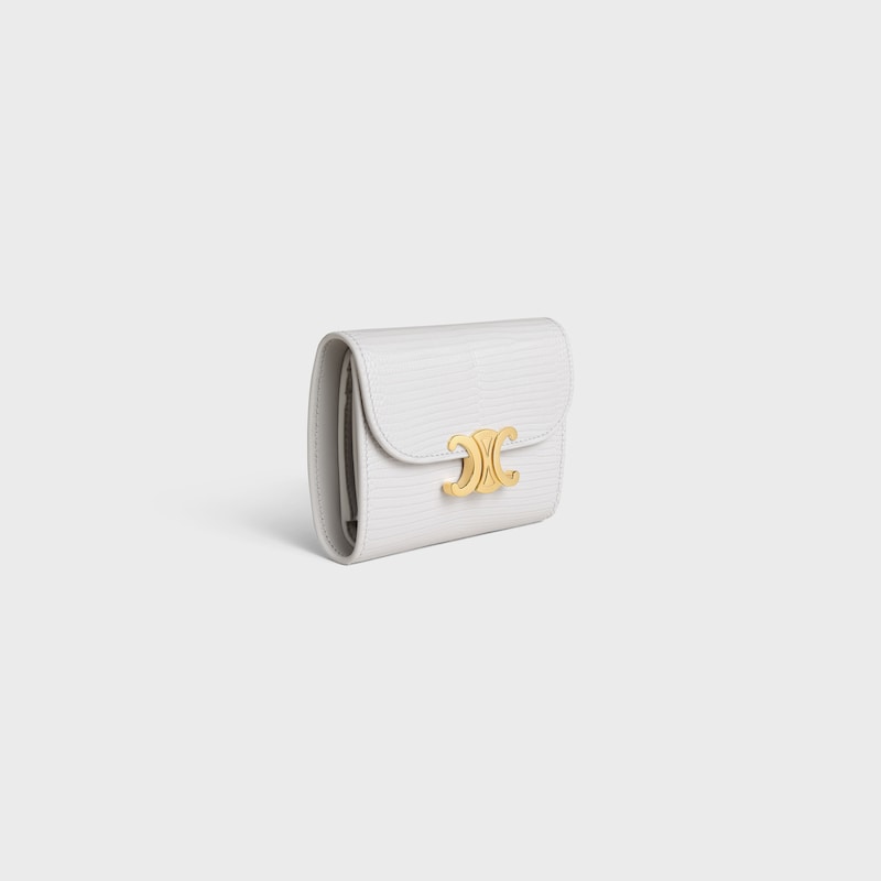 small flap wallet triomphe in lizard