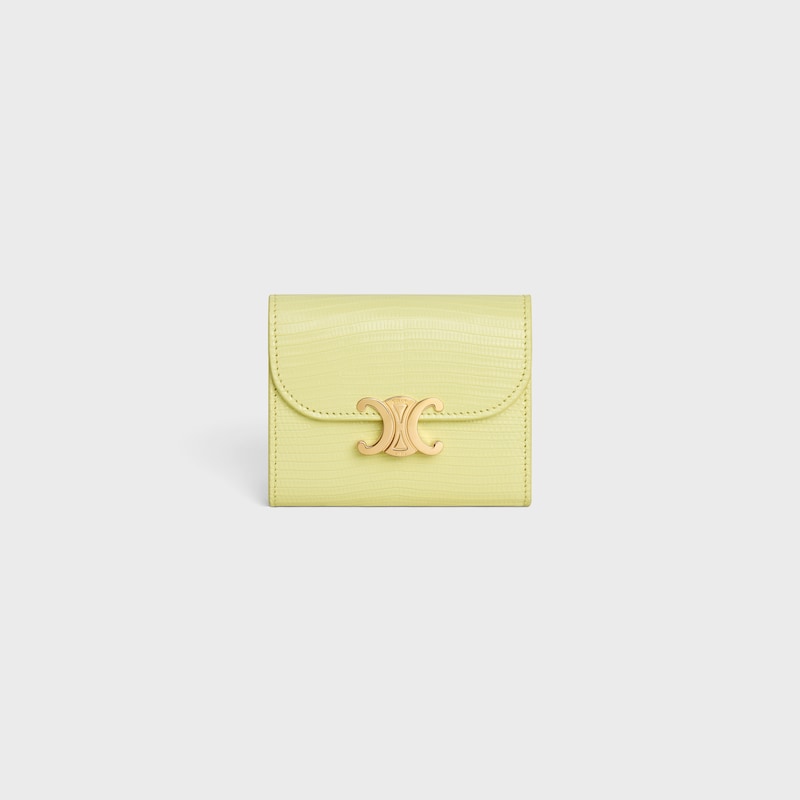 small flap wallet triomphe in lizard