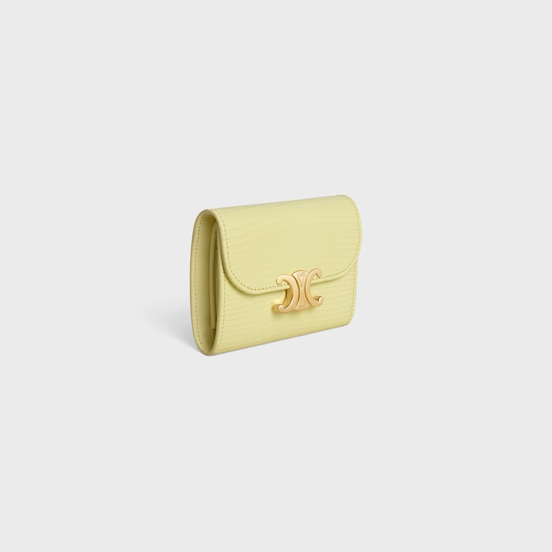 small flap wallet triomphe in lizard