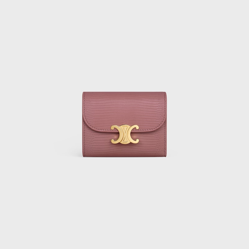 small flap wallet triomphe in lizard