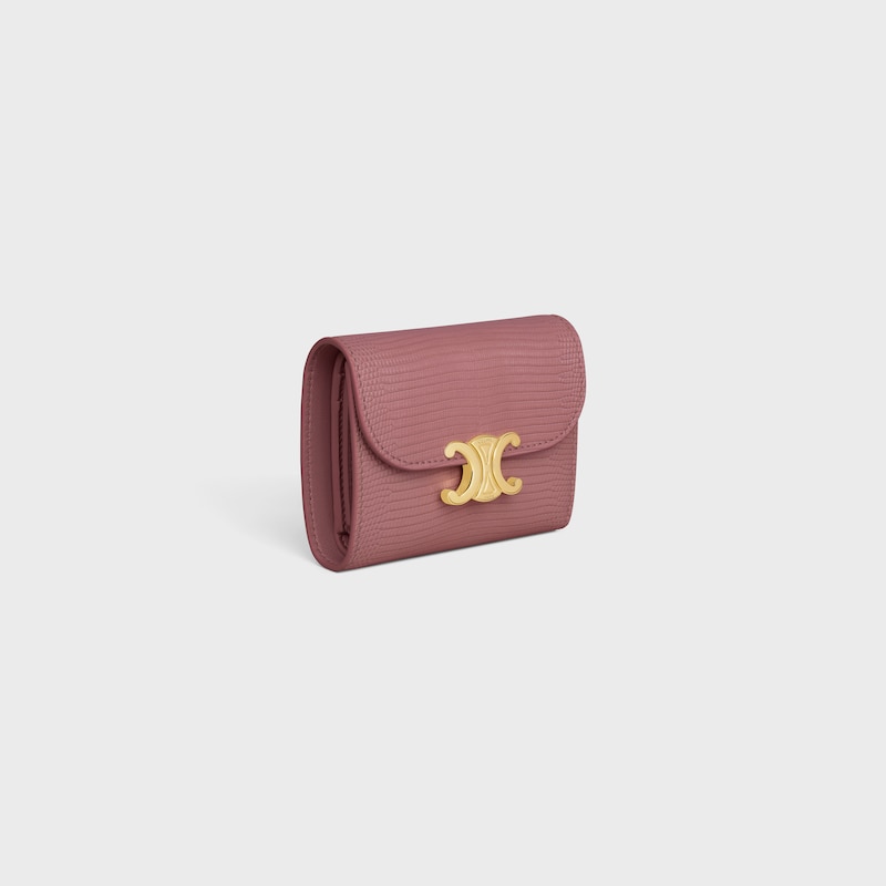 small flap wallet triomphe in lizard