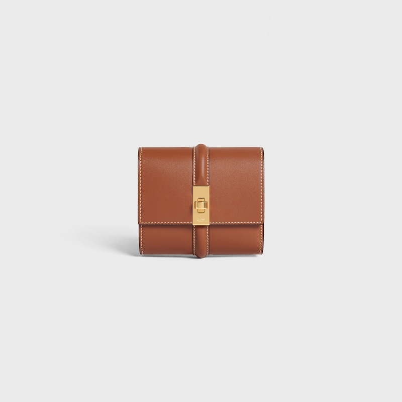 small trifold wallet 16 in satinated calfskin