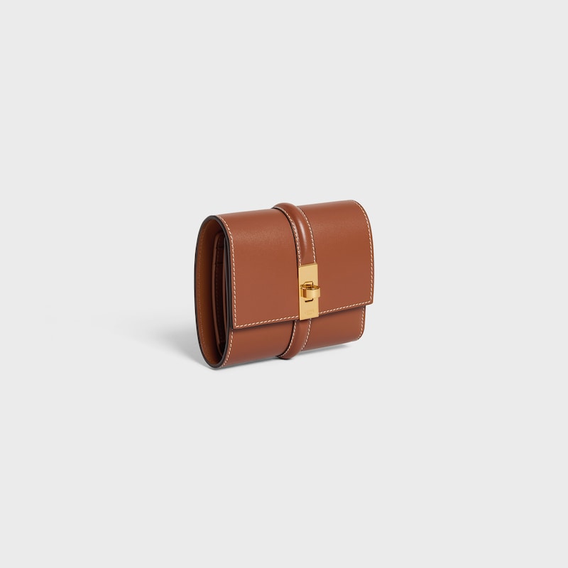 small trifold wallet 16 in satinated calfskin