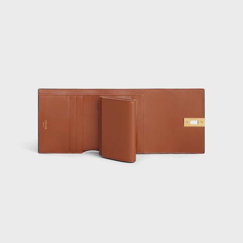 small trifold wallet 16 in satinated calfskin