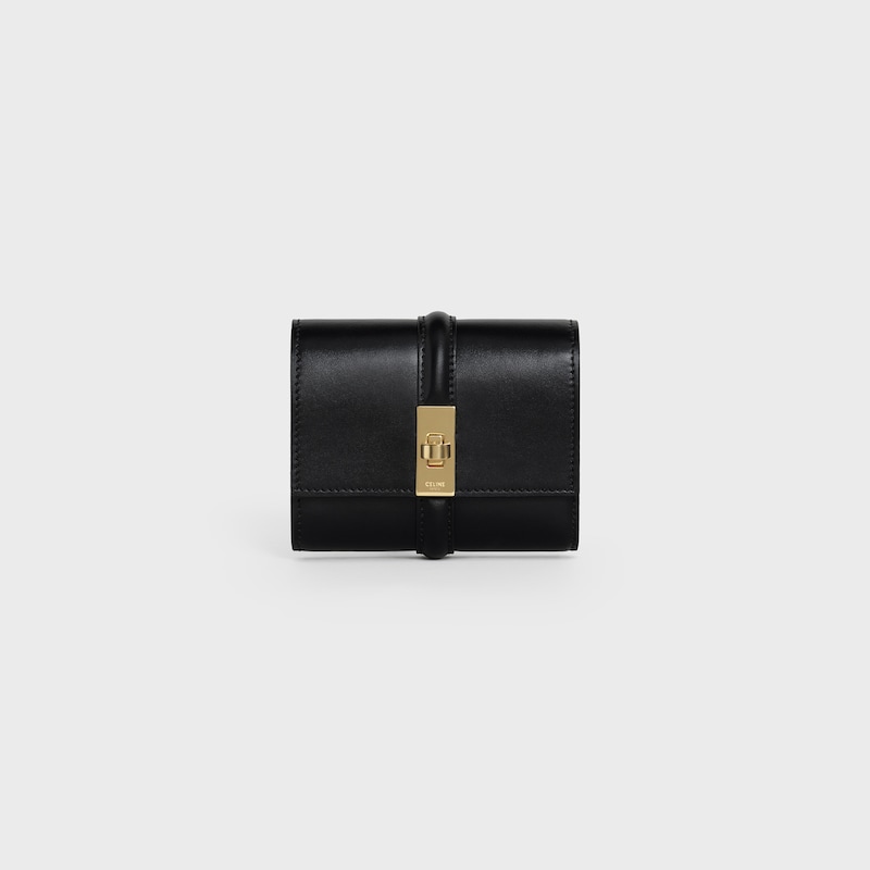 small trifold wallet 16 in satinated calfskin