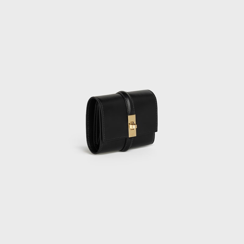 small trifold wallet 16 in satinated calfskin