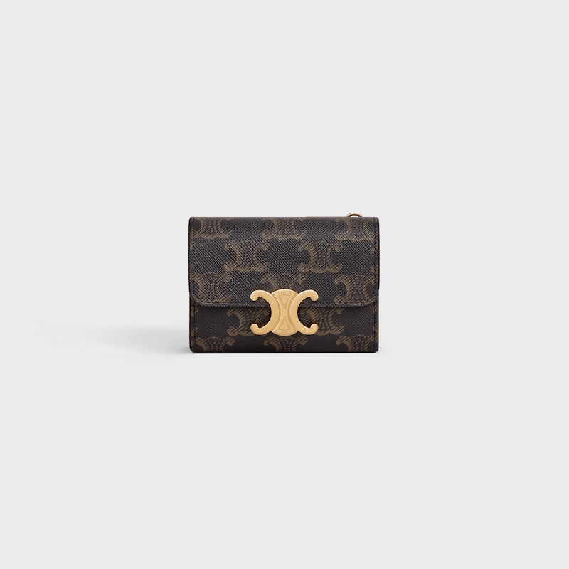 compact wallet with coin triomphe in triomphe canvas