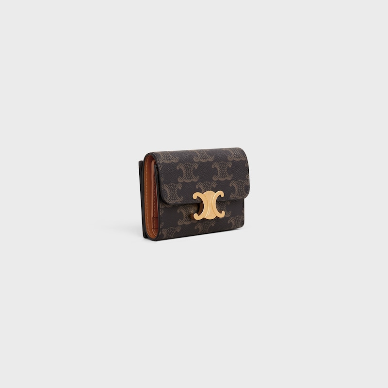 compact wallet with coin triomphe in triomphe canvas