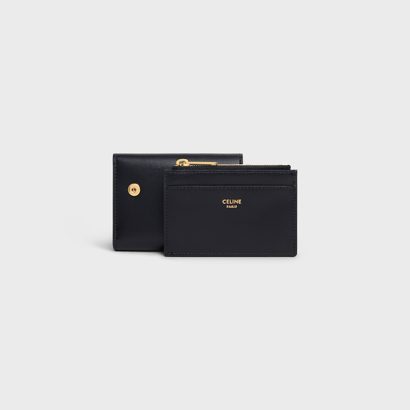 compact wallet with coin triomphe in shiny calfskin