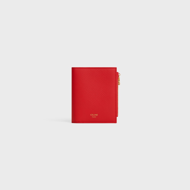 compact wallet triomphe charms in grained calfskin