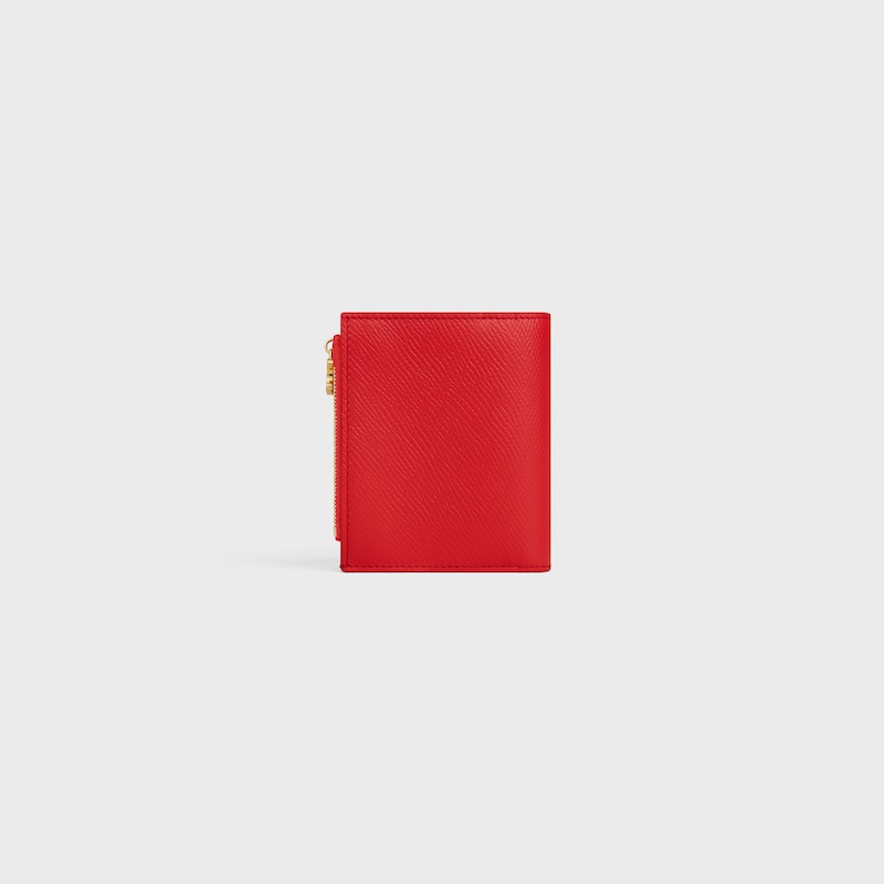 compact wallet triomphe charms in grained calfskin