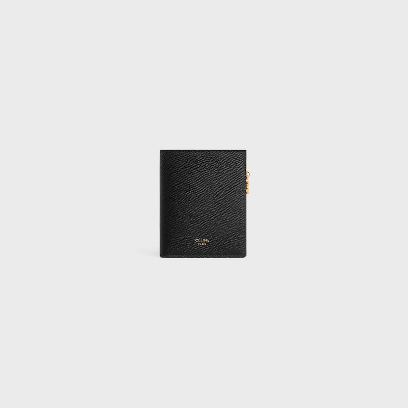compact wallet triomphe charms in grained calfskin