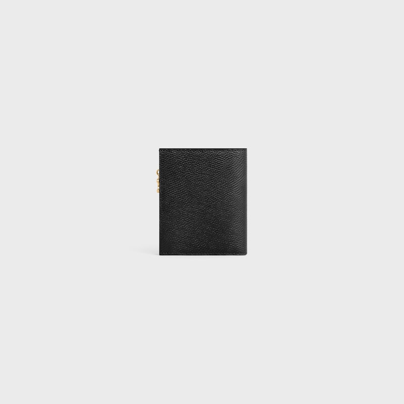 compact wallet triomphe charms in grained calfskin