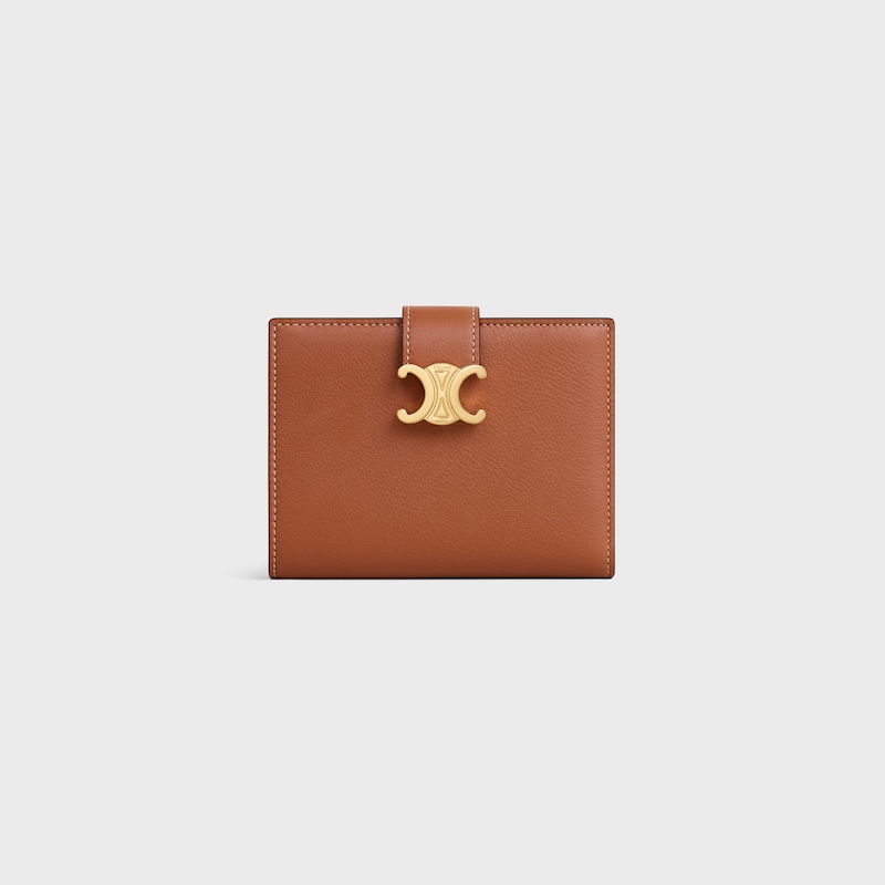 medium strap wallet nino in supple grained calfskin