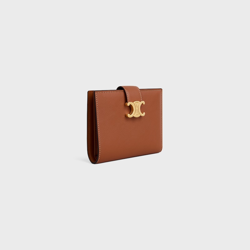 medium strap wallet nino in supple grained calfskin