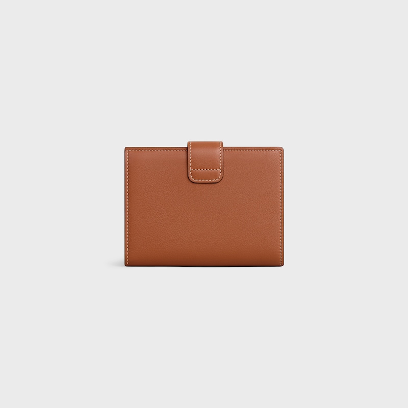medium strap wallet nino in supple grained calfskin