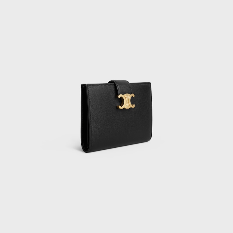 medium strap wallet nino in supple grained calfskin