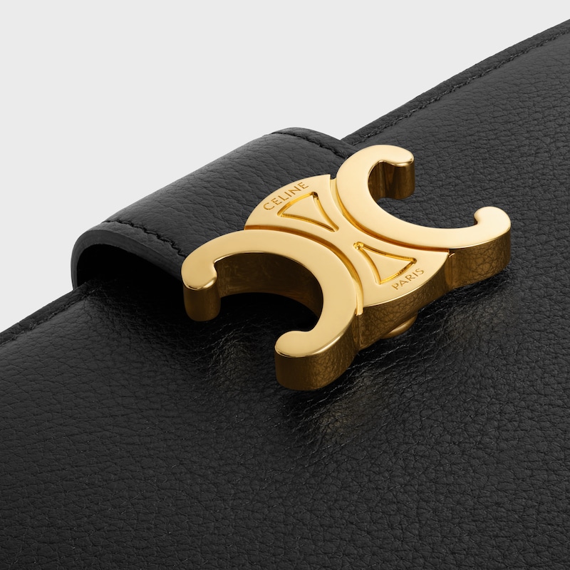 medium strap wallet nino in supple grained calfskin