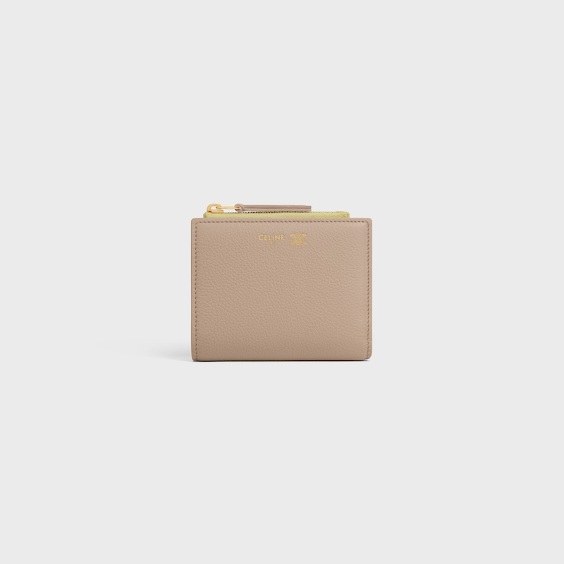 compact wallet in supple grained calfskin