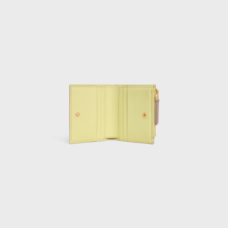 compact wallet in supple grained calfskin