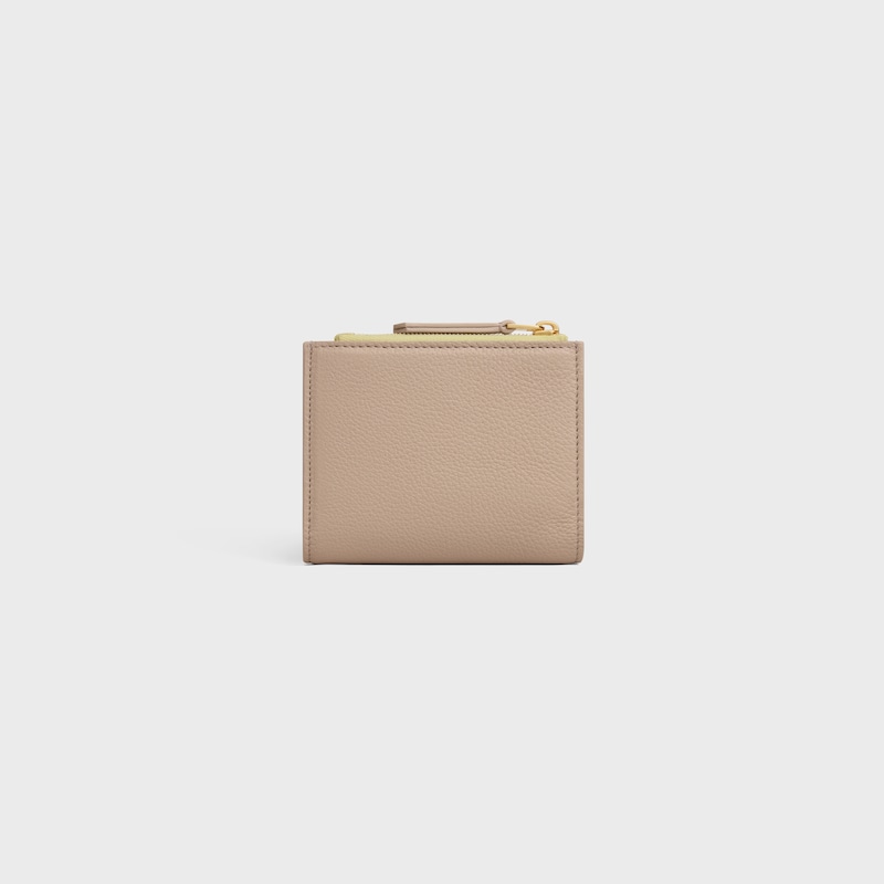 compact wallet in supple grained calfskin