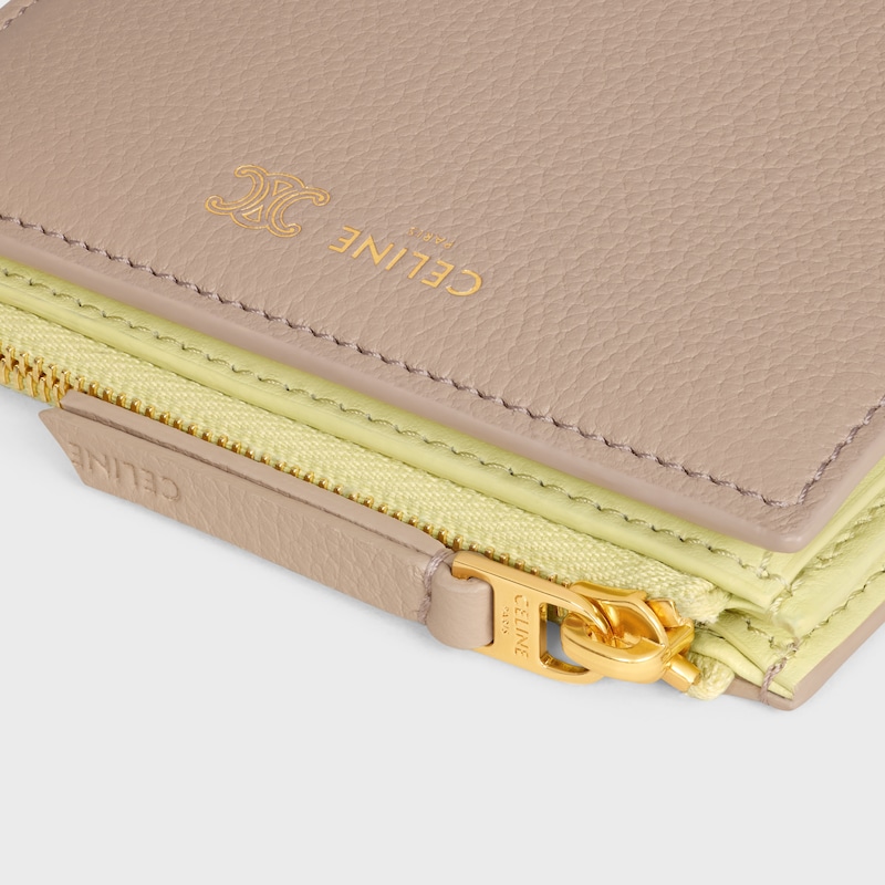 compact wallet in supple grained calfskin