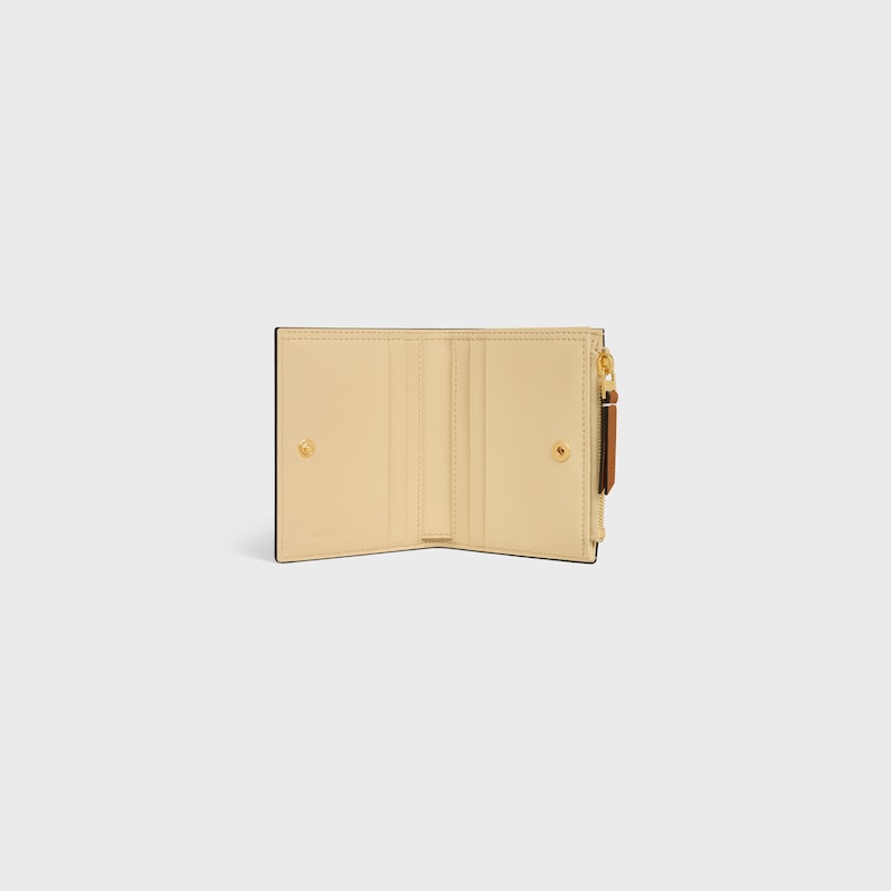 compact wallet in supple grained calfskin