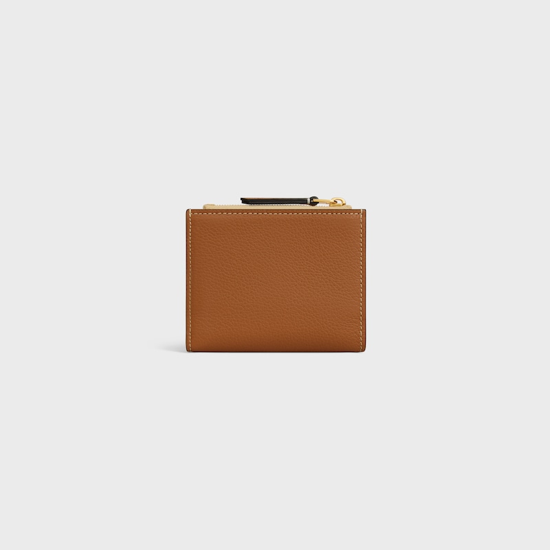 compact wallet in supple grained calfskin