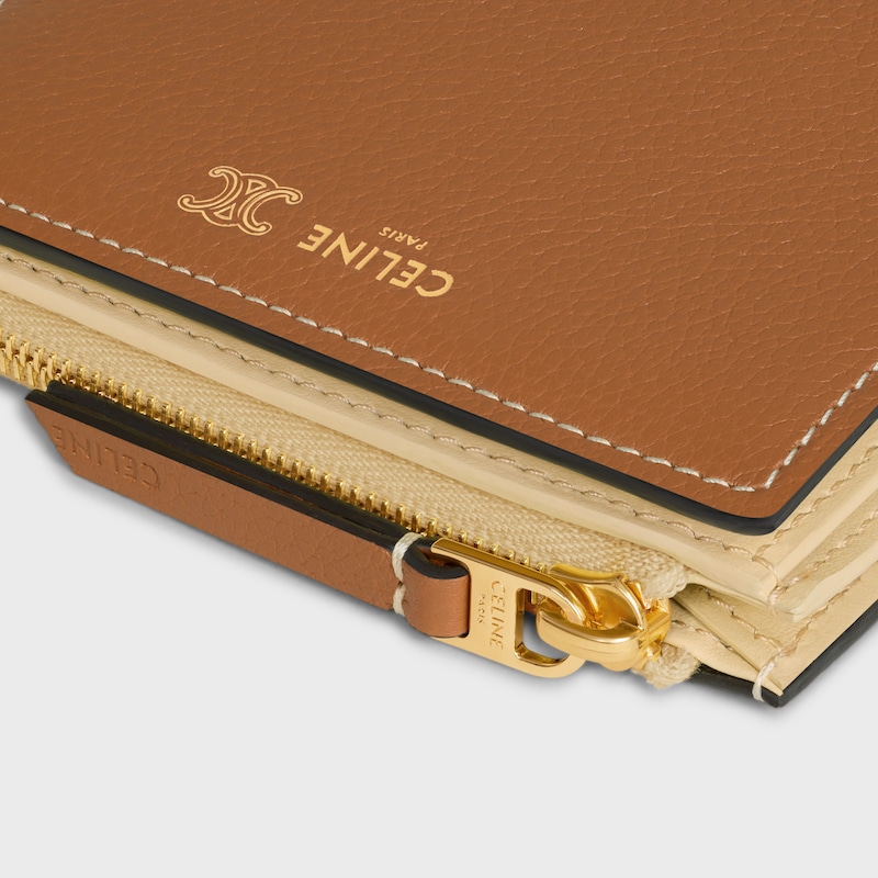 compact wallet in supple grained calfskin